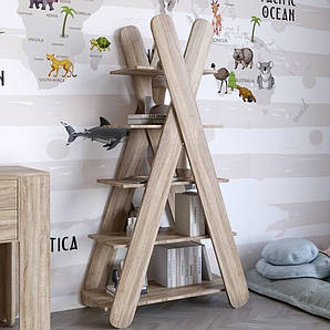 Стелаж відкритий із 5 полицями LION Інді Дуб сонома трюфель (LION-041608)