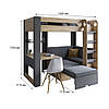 Дитяче двоярусне ліжко LION Флай 90х190 см з вбудованим столом Дуб Артизан/Лілі-95 (LION-041638), фото 4