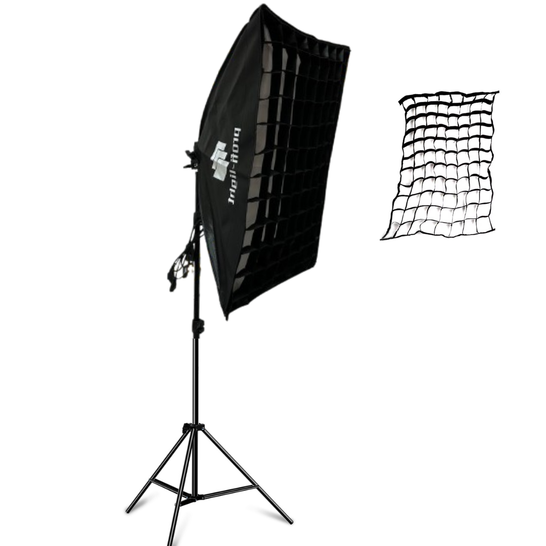 Софтбокс із сотами 50х70 см з патроном Е27 Profi-light PSS-571S + Стійка 2 м, фото 1