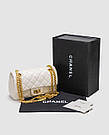 Сумка жіноча Шанель Chanel 1.55 Reissue Double Flap Leather Bag White/Gold, фото 4