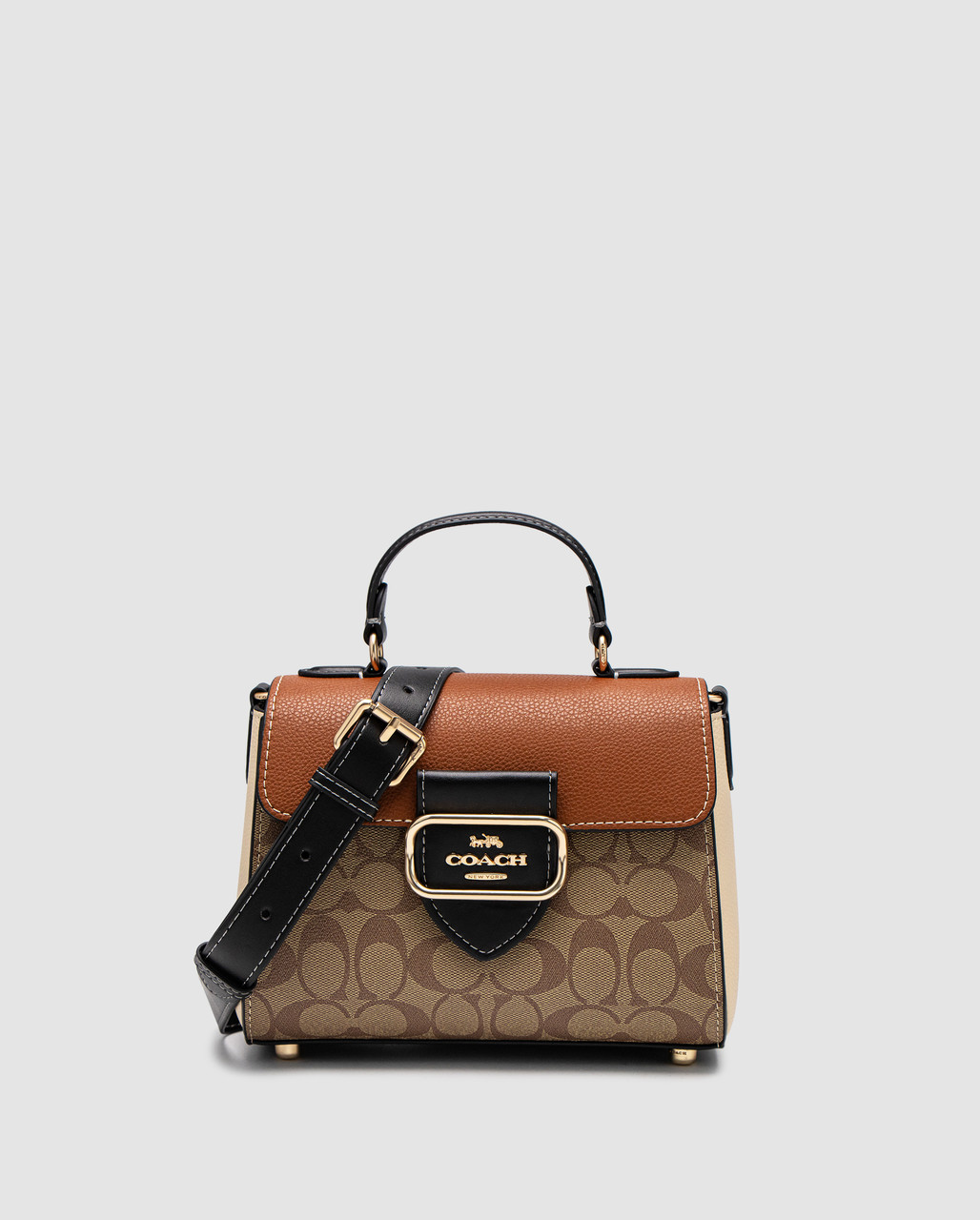 Жіноча брендова сумка Coach Morgan Top Handle In Signature Canvas Brown