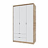 Шафа розпашна для одягу з висувними шухлядами (полиці - штанга) Еверест Сіті-1200 120,2х50х204,6 см Дуб сонома/Білий (DTM-071124), фото 6