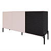 Комод закритий у вітальню на чорних металевих ніжках LION Грей Рожевий/Асфальт 1540x380x765 (LION-041569), фото 2