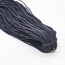 Гумка капелюшна кругла (еластичний шнур) / колір темно-сірий / діаметр 2,5 мм / замовлення від 1 метра