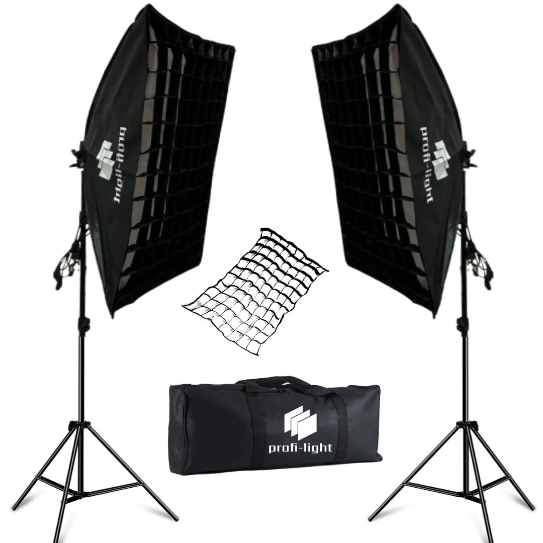 Набор постоянного студийного света 50х70 см Profi-light PSS-5712S с сотами, фото 1