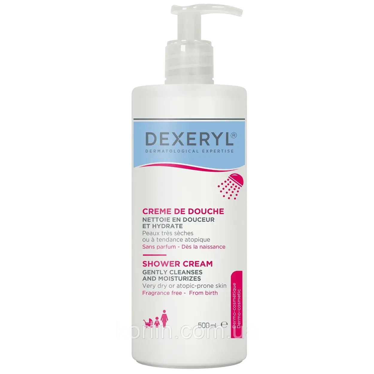 Dexeryl Shower Дексеріл Крем Для душа Дуже Сухий Атопічний Шкіра для дітей і дорослих 500 мл, фото 1