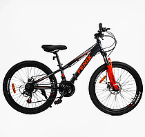 Велоcипед Спортивний Corso «FENIX» 24" дюймів, чорно-червоний