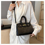 Жіноча сумка 2210 крос-боді на ремінці чорна, фото 7