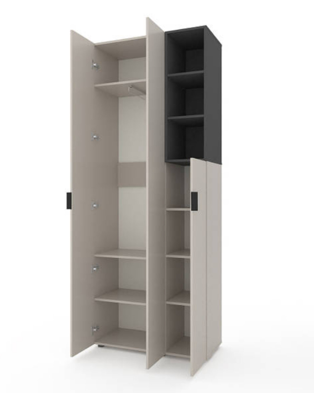Шафа Home A003R 900х420х2300 ЛДСП Кашемір - Антрацит, фото 1