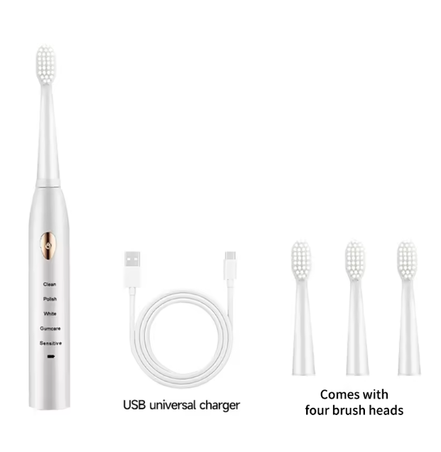 Звукова електрична зубна щітка - 4 насадок таймер - електрощітка зубна S10