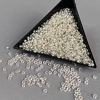 #12/0 Бісер китайський дрібний, 450 г - білий прозорий