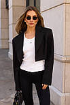 Жіночий укорочений жакет об'ємного крою з відкладним коміром (р 42-46) 509570, фото 8