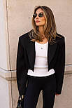 Жіночий укорочений жакет об'ємного крою з відкладним коміром (р 42-46) 509570, фото 5