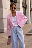 Жіночий укорочений жакет об'ємного крою з відкладним коміром (р 42-46) 509570, фото 4