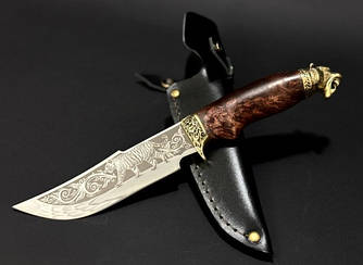 Ніж кухонний подарунковий для полювання "Тигр" у шкіряному чохлі