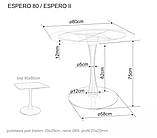 Стіл обідній ESPERO білий мат/чорний д.80, фото 5
