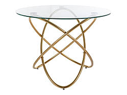 Обідній стіл ORBIT прозорий/золото д,100