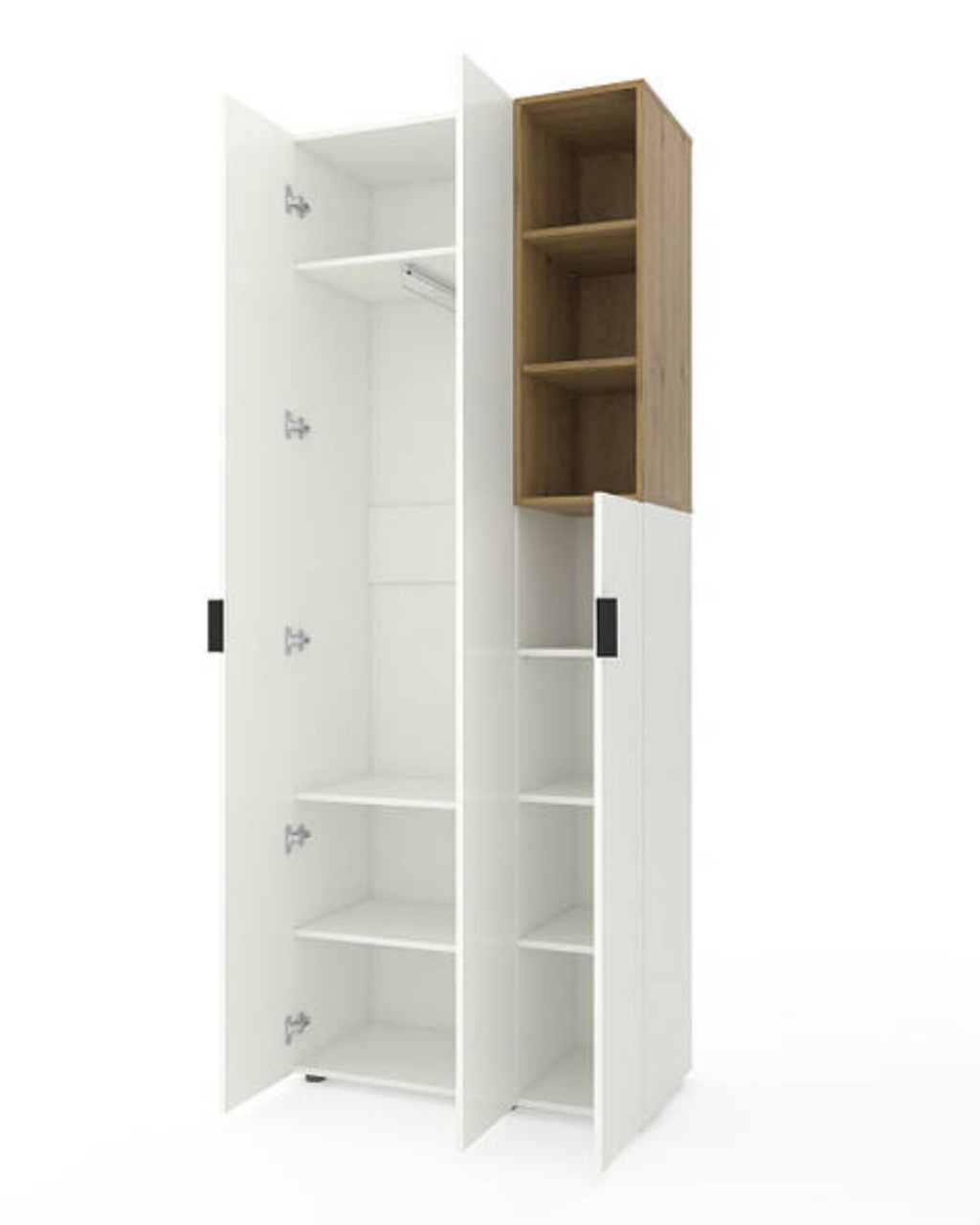 Шафа Home A003R 900х420х2300 ЛДСП Білий Сніг - Дуб Артізан, фото 1