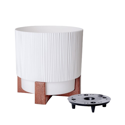 Вазон Осло зі вставкою та декоративною підставкою 24см білий Алеана, фото 1