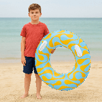 Надувний круг Intex Wet Set 91 см з ручками — дитячий жовто-блакитний круг для плавання, арт. 59256NP-1, фото 6