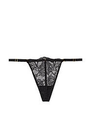 Трусики Victoria's Secret Victoria's Secret Adjustable String Thong Panty Мереживні cтрінги, Чорні
