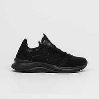 Кросівки чоловічі Baas M7628-1замша, сітка, чорного кольору на чорній підошві