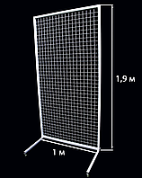 Торгова сітка стійка на ніжках 1,9 м х 1м,осередок 50/50мм.