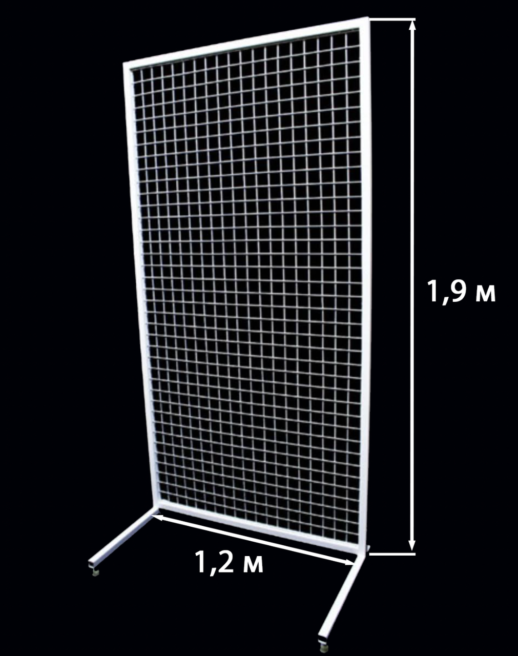 Стійки сітка в рамці на ніжках 1,9 м х 1.20 м (посилена),осередок 50/100мм.