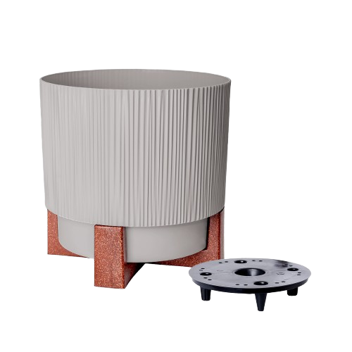 Вазон Осло зі вставкою та декоративною підставкою 30см какао Алеана, фото 1