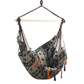 Підвісне крісло-гамак з бахромою і подушками Hammock Lounge Boho 147×120 см