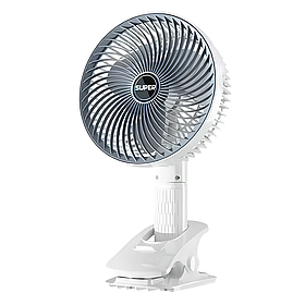 Вентилятор кліпсовий трирівневий обдув регулювання Desktop Fan 360 ° ART-10034 White
