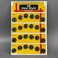 D=15мм, пришивні застібки-кнопки для одягу  24шт метал колір сірий темний