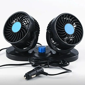 Вентилятор подвійний автомобільний із регулюванням потужності F30 360 градусів 12V