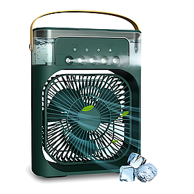 Міні вентилятор із контейнером для льоду Air Cooler Fan 9418 Green
