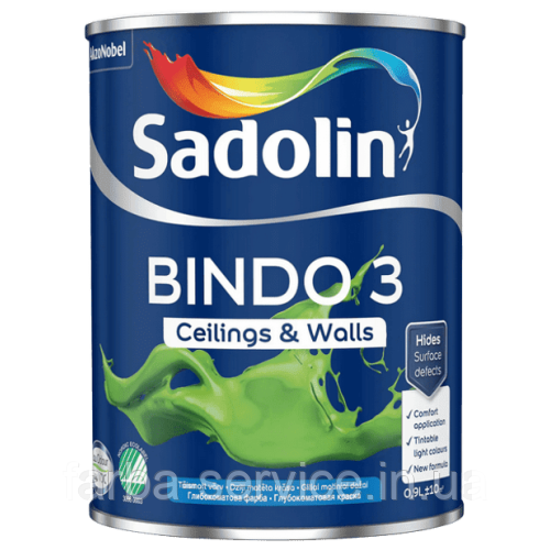 Фарба Sadolin Bindo 3 біла 1 л, фото 1