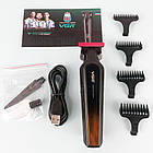 Акумуляторна машинка для стрижки волосся + 4 насадки, від USB / Чоловічий триммер для стрижки, фото 6