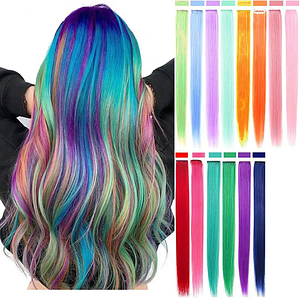 Накладні пасма на шпильках кліпсах для волосся кольоровий канекалон для плетіння коси