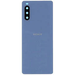 Задня кришка Sony Xperia 10 III XQ-BT52 (синя оригінал Китай зі склом камери)