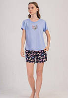 Піжама жіноча бавовняна з шортами Vienetta з принтом