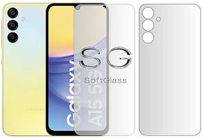 Бронеплівка Samsung A15 Комплект: для передньої і задньої панелі поліуретанова SoftGlass