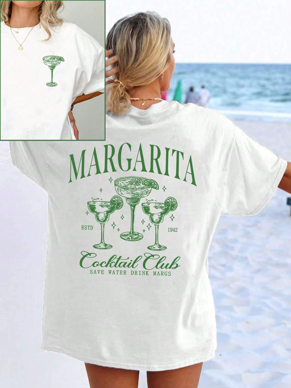 Футболка для відпочинку з принтом "Margarita Coctail Club", фото 1