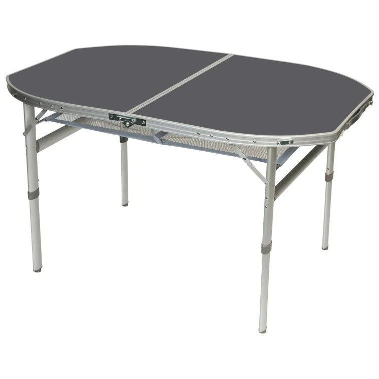 Туристичний Стіл Розкладний Bo-Camp Case Model Oval 120x80 cm Grey (1404415) Кемпінговий Складаний Столик для риболовлі, фото 1
