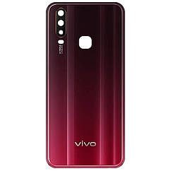 Задня кришка Vivo Y15 (червона зі склом камери)