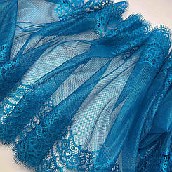 Мереживо шантильї "Монталь" нееластичне бірюзове 38 см. ( купон 1.35 м.)