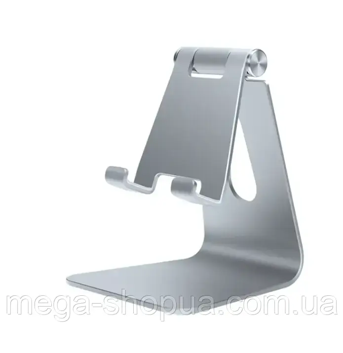 Універсальна поворотна підставка під телефон, планшет. Тримач для телефону планшета HJ02F Сріблястий