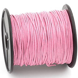 Шнур вощений 1 мм +-90 м Рожевий світлий