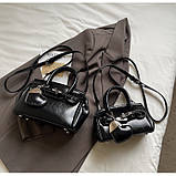 Жіноча сумка 1091 крос-боді на ремінці велика чорна, фото 8