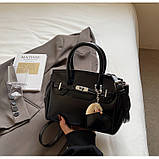 Жіноча сумка 1091 крос-боді на ремінці велика чорна, фото 2