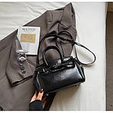 Жіноча сумка 1091 крос-боді на ремінці велика чорна, фото 3