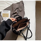 Жіноча сумка 1091 крос-боді на ремінці велика чорна, фото 5